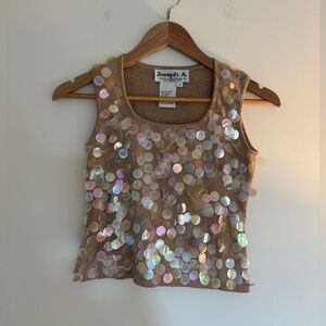 Vintage silk blend sequin top